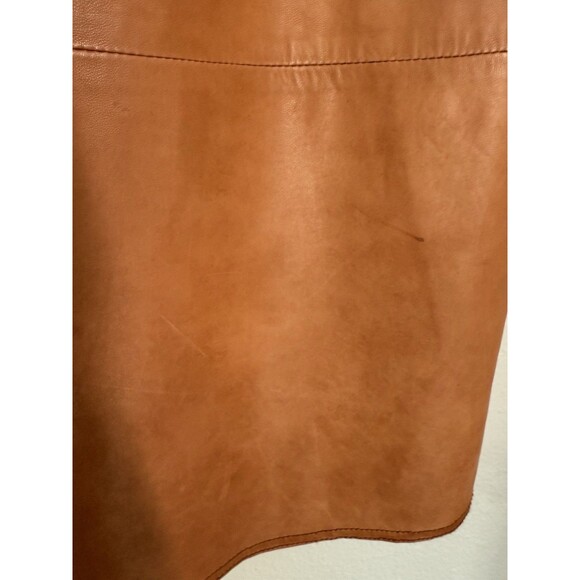 Leith Genuine Leather Soft Brown Knee-length Skirt Size 8 Western Cowboycore - Picture 5 of 13
